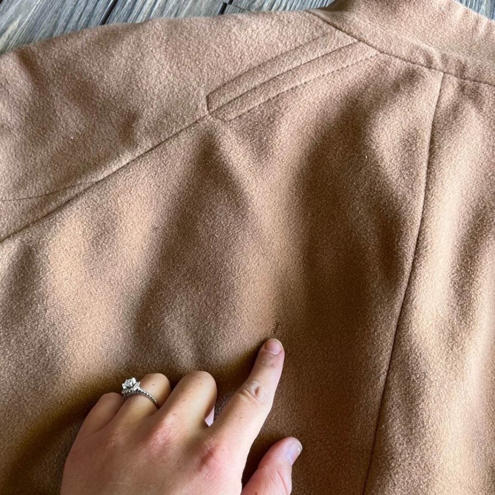 Women's Classic Camel Wool-Blend Coat - Picture 4 of 10